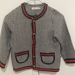 Bonnie’s Gift Girls Houndstooth Wool Blend Cardigan Style Jacket. Size 10.